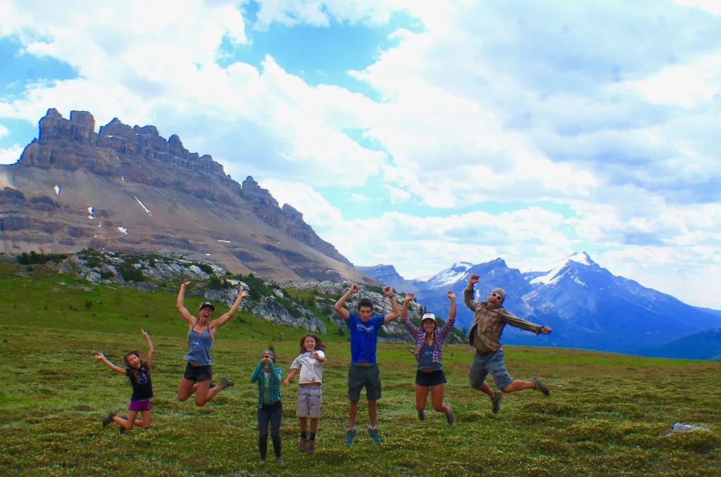 Family hike in Jasper National Park, RV Living with Kids